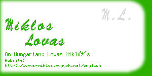 miklos lovas business card